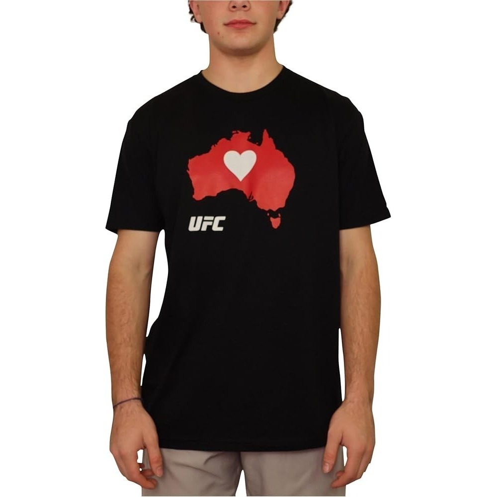 NWT UFC T Shirt Men's XL Australia Love Relief Short Sleeve MMA Boxing Y2K Black